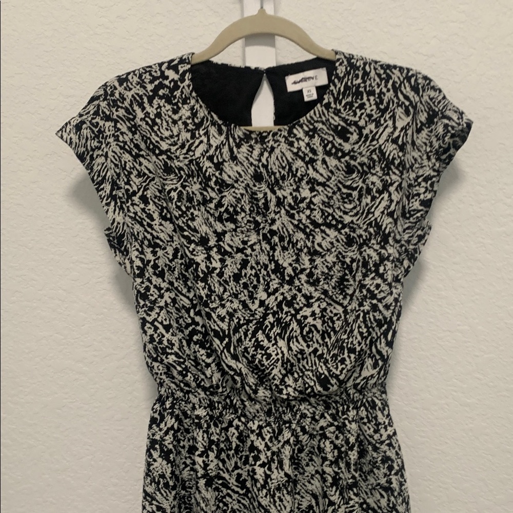 Evereve Black White Boho Print Cap Sleeve Mini Dress Size XS - Picture 2 of 10